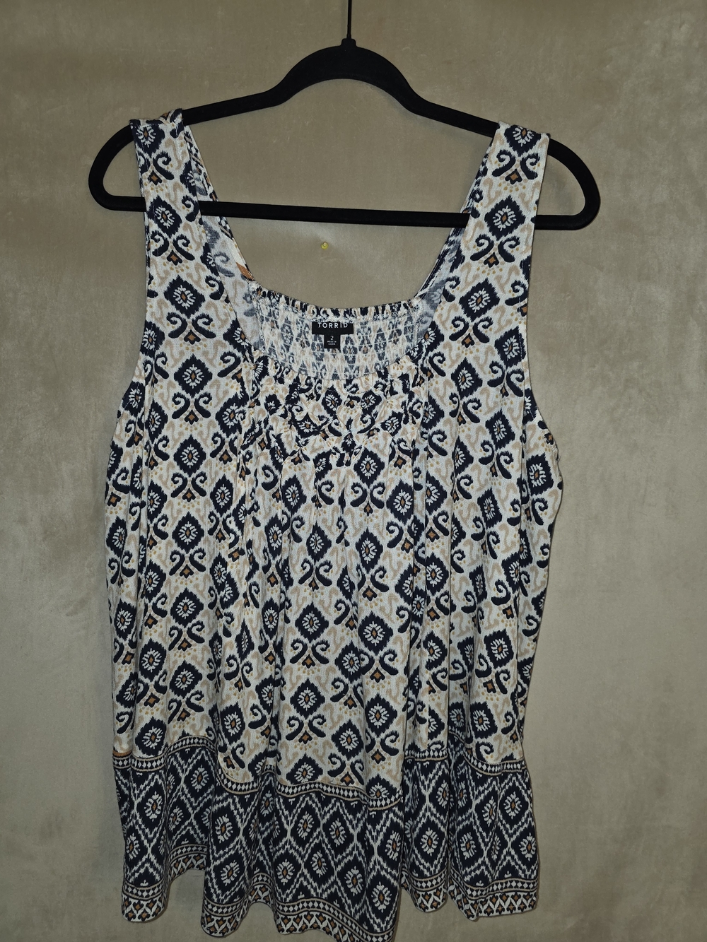 torrid Navy, Cream & Gold Printed Sleeveless Tank